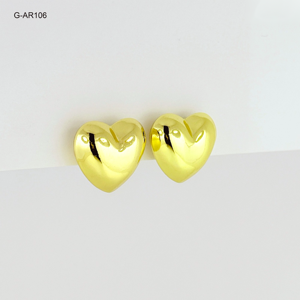 Aretes rodinado corazón chunky