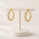 Aretes en rodinado silver / gold línea premium argolla cristales 