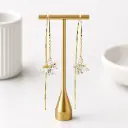 Arete en rodinado Gold línea premium sistema de pasar mariposa cristales