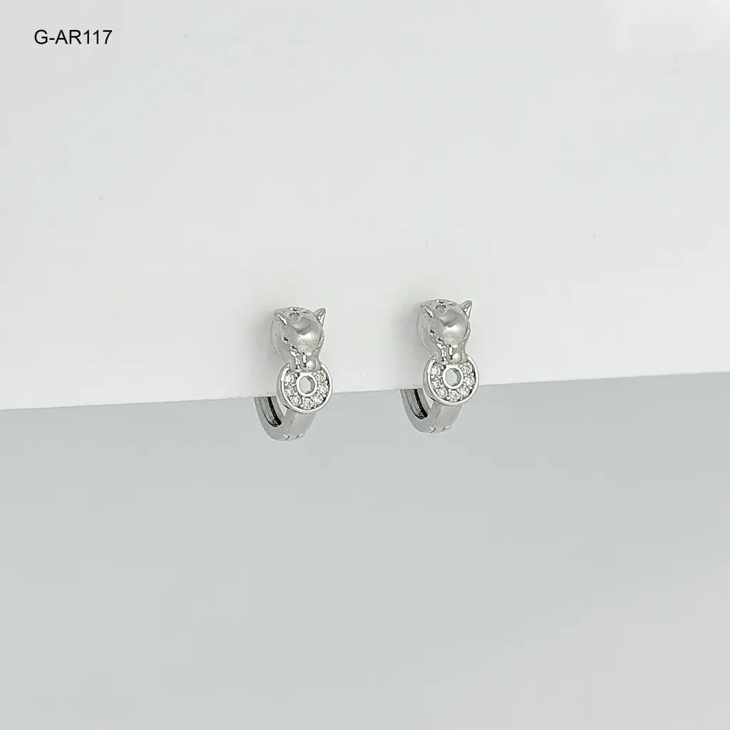 *ARGOLLA HUGGIE GOLDFILLED SILVER PANTERA CIRCULO CIRCONES