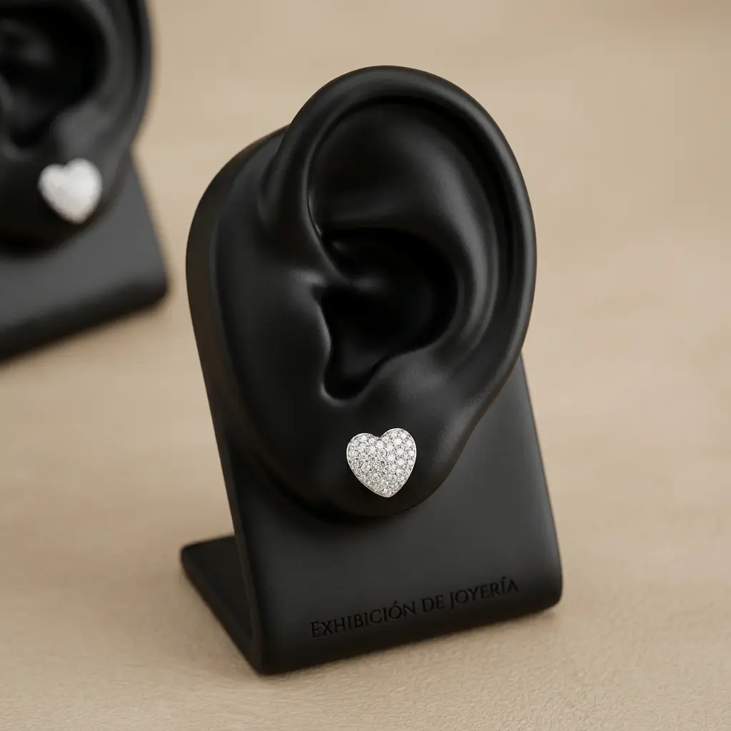 ARETE GOLDFILLED SILVER CORAZÓN CON CIRCONES