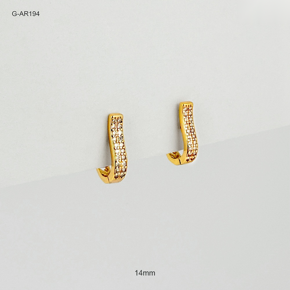 Argolla huggie rodinado gold u ondulada 14mm