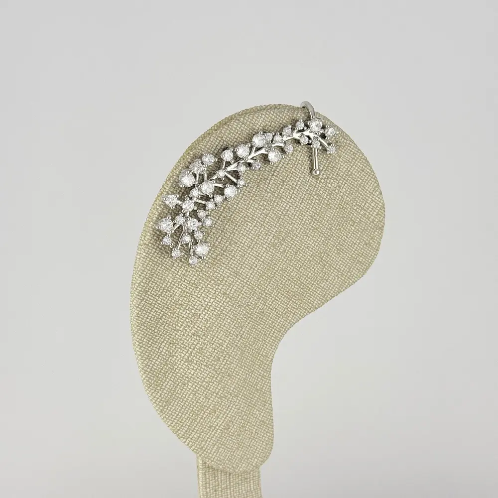 Arete en rodinado silver ear cuff especial microcirconia