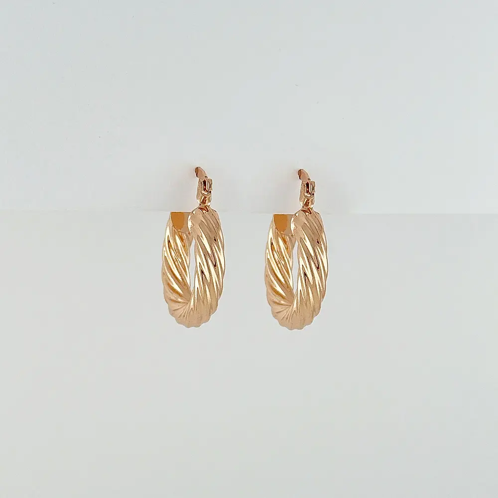 Argollas en rodinado gold rose entorchadas