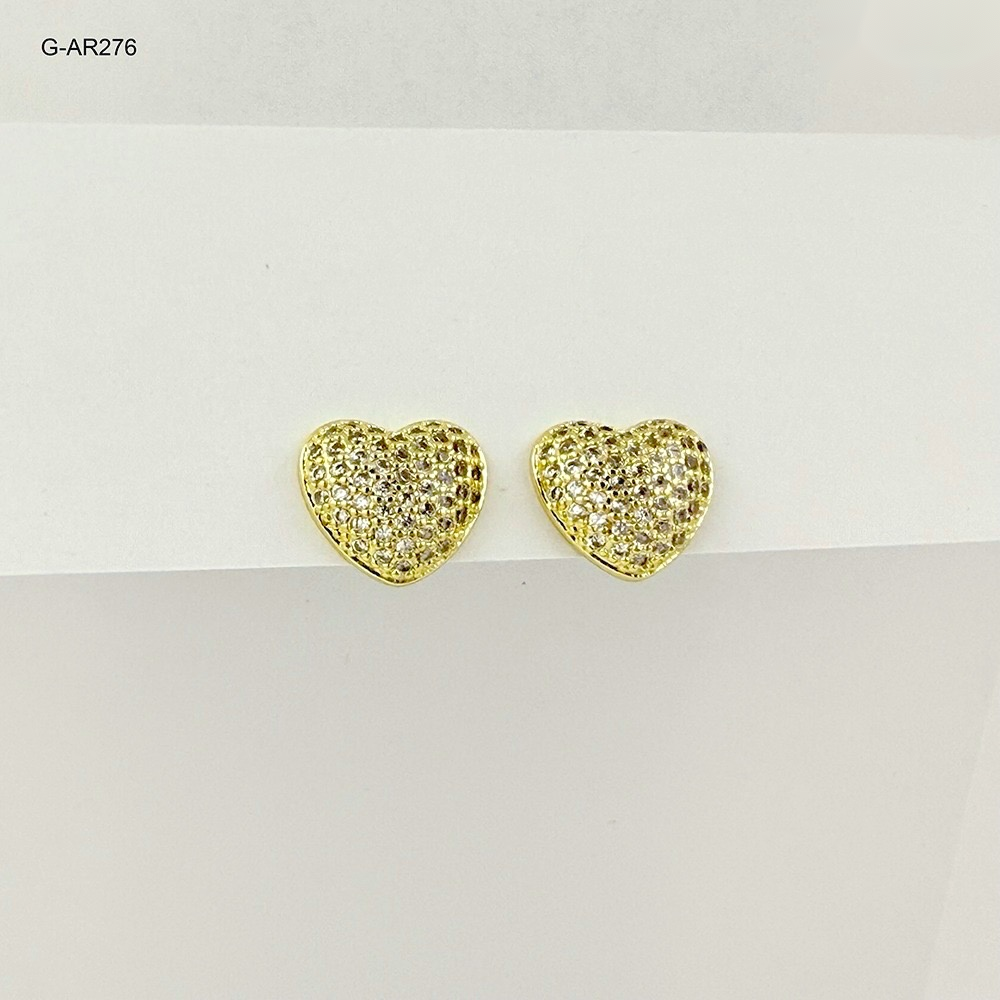 *TOPOS EN RODINADO GOLD CORAZÓN MICROCIRCONES 