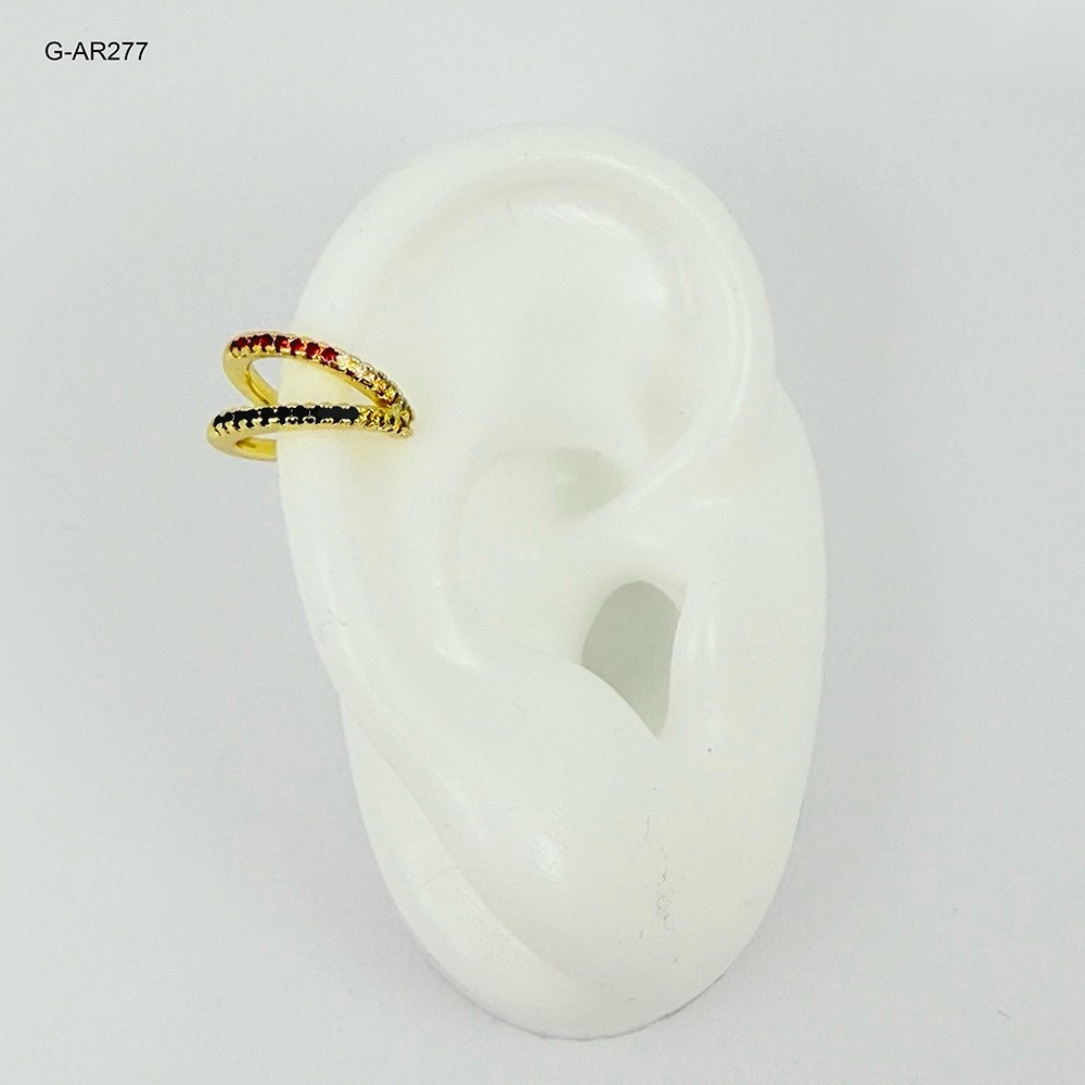 *ARETE EN RODINADO GOLD EAR CUFF MICROCIRCONES COLORES