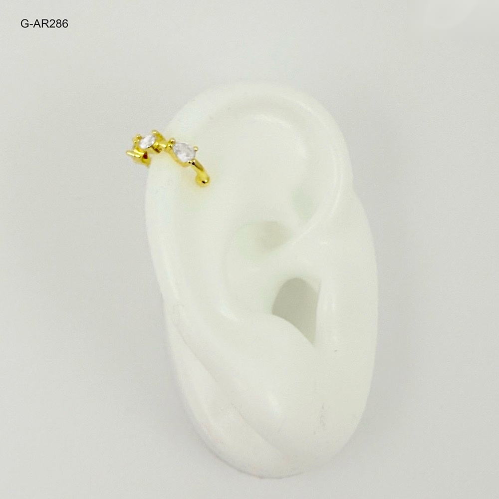 Arete en rodinado gold ear cuff cristales gota
