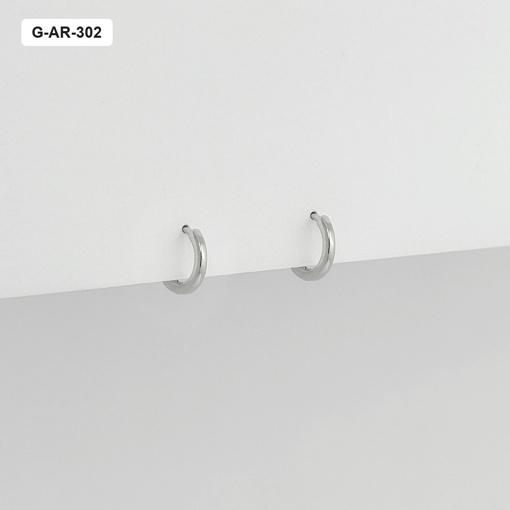 *ARGOLLA HUGGIE RODINADO SILVER LISA 12 MM