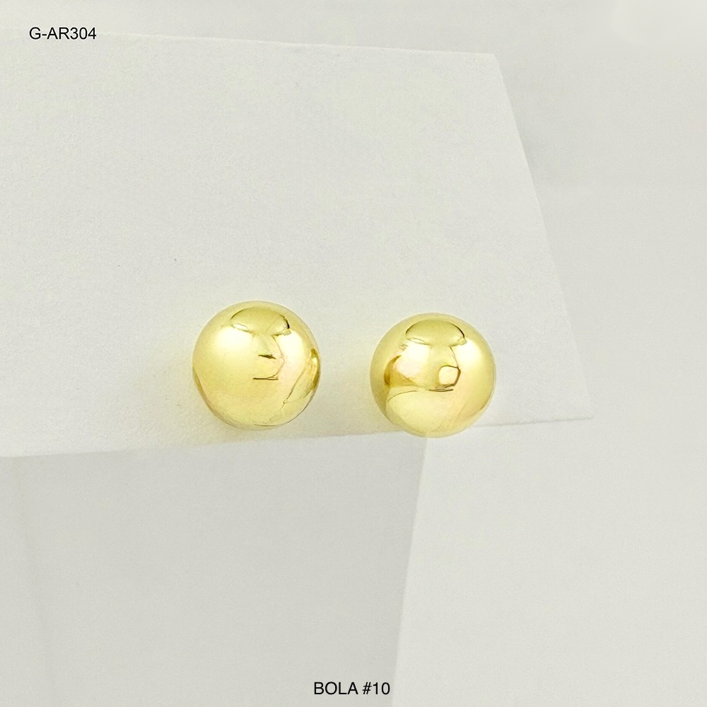 *TOPO EN RODINADO GOLD BOLA LISA #10