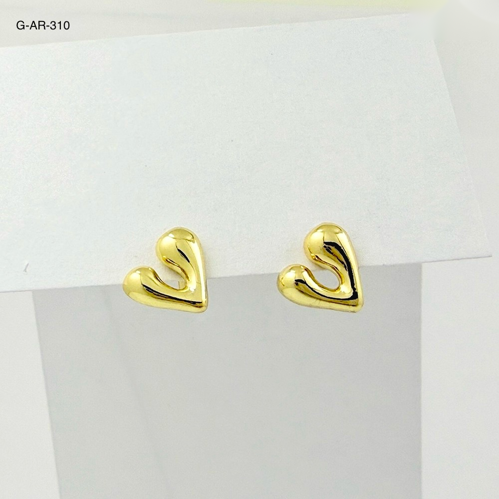 Topo en rodinado gold corazón liso