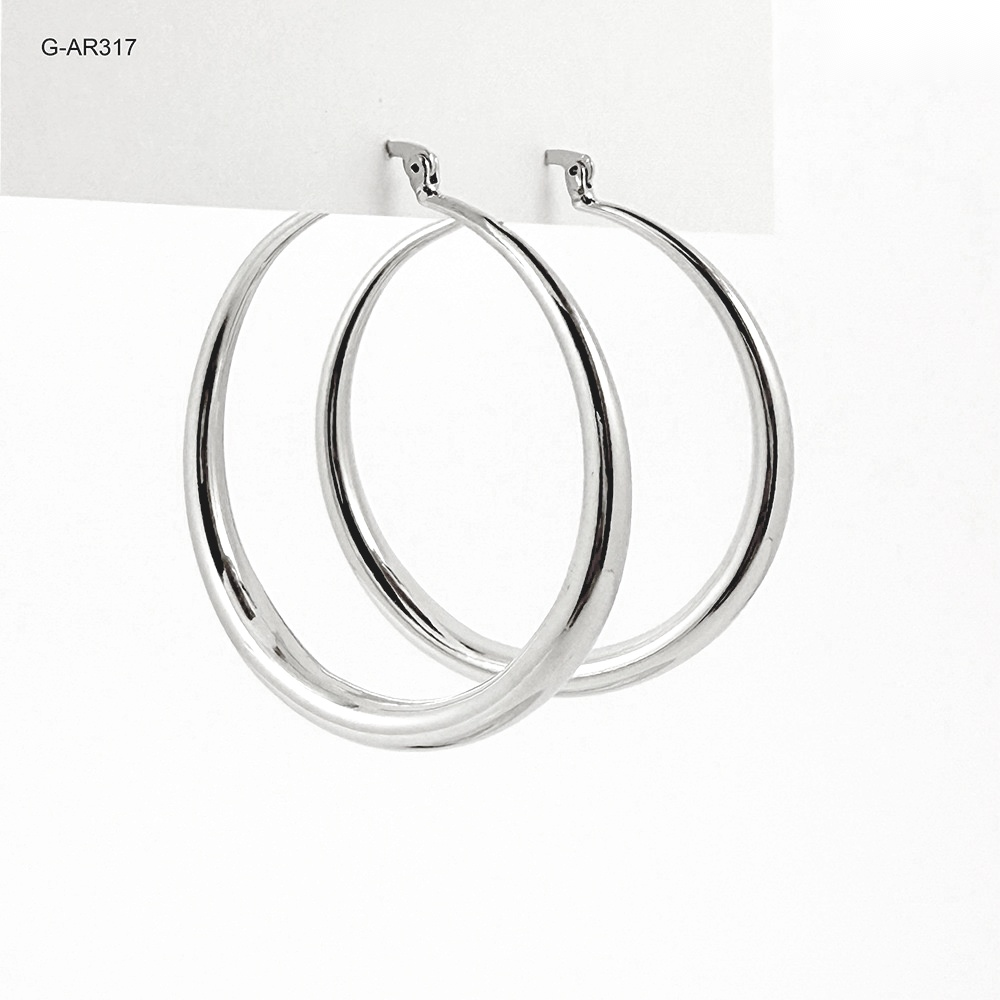 *MAXI ARGOLLAS EN RODINADO SILVER 5CM