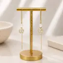 Arete en rodinado Gold / Silver línea premium sistema de pasar bola cristales 