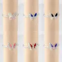 Anillo en Plata ley 925 mariposa esmaltada 