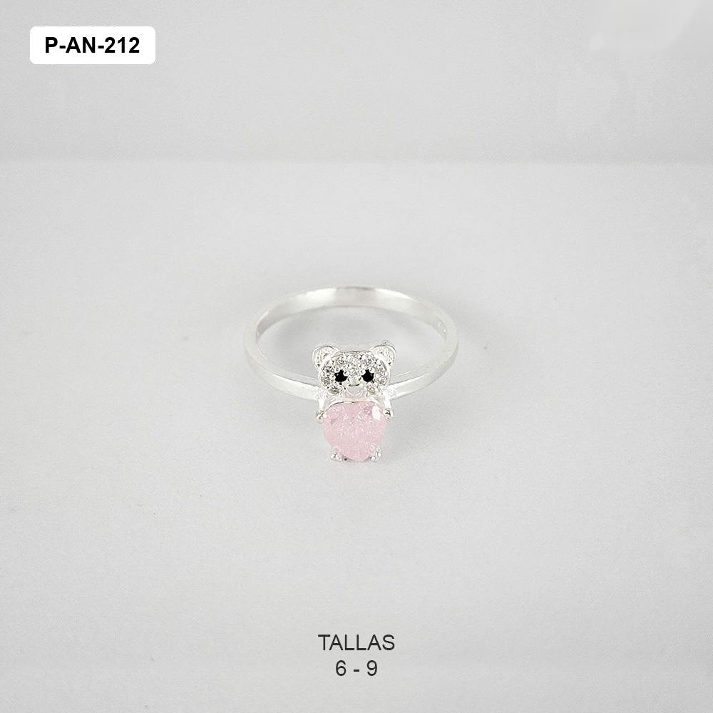 Anillo en plata ley 925 thai osito color surtido