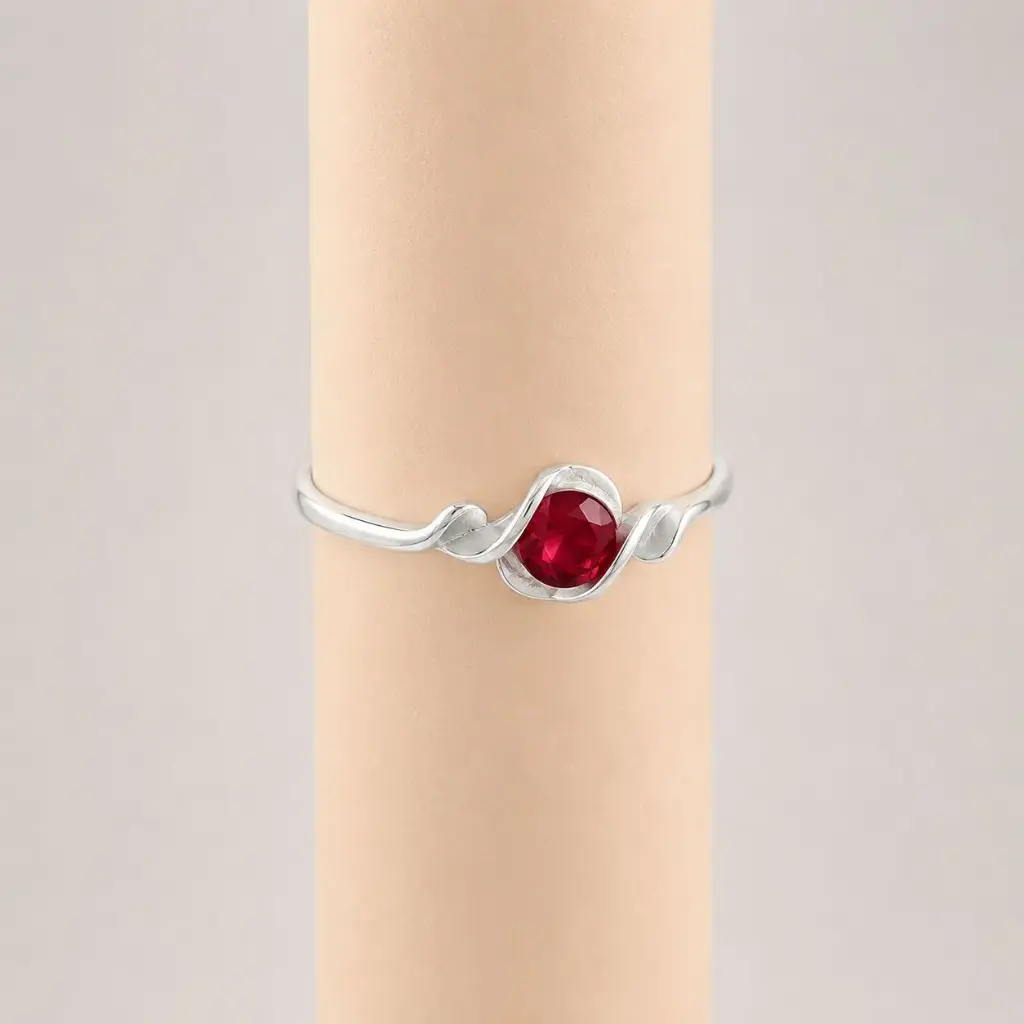 Anillo en Plata ley 925 circón color verde / magenta