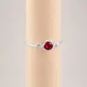 Anillo en Plata ley 925 circón color verde / magenta