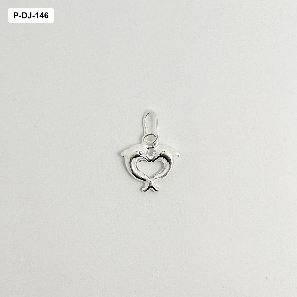 Dije plata 925 corazón delfines