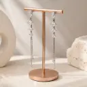 Aretes largos en rodinado gold / silver línea premium sistema de pasar cristales gota