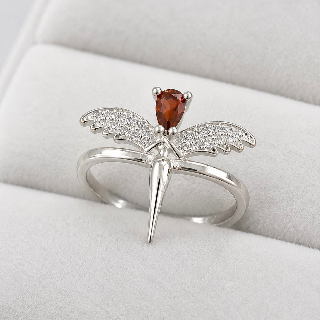 Anillo plata ley 925 alas libélula