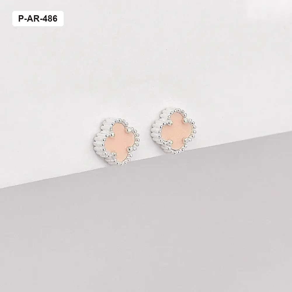 *ARETE PLATA LEY 925 VAN CLEEF ROSA