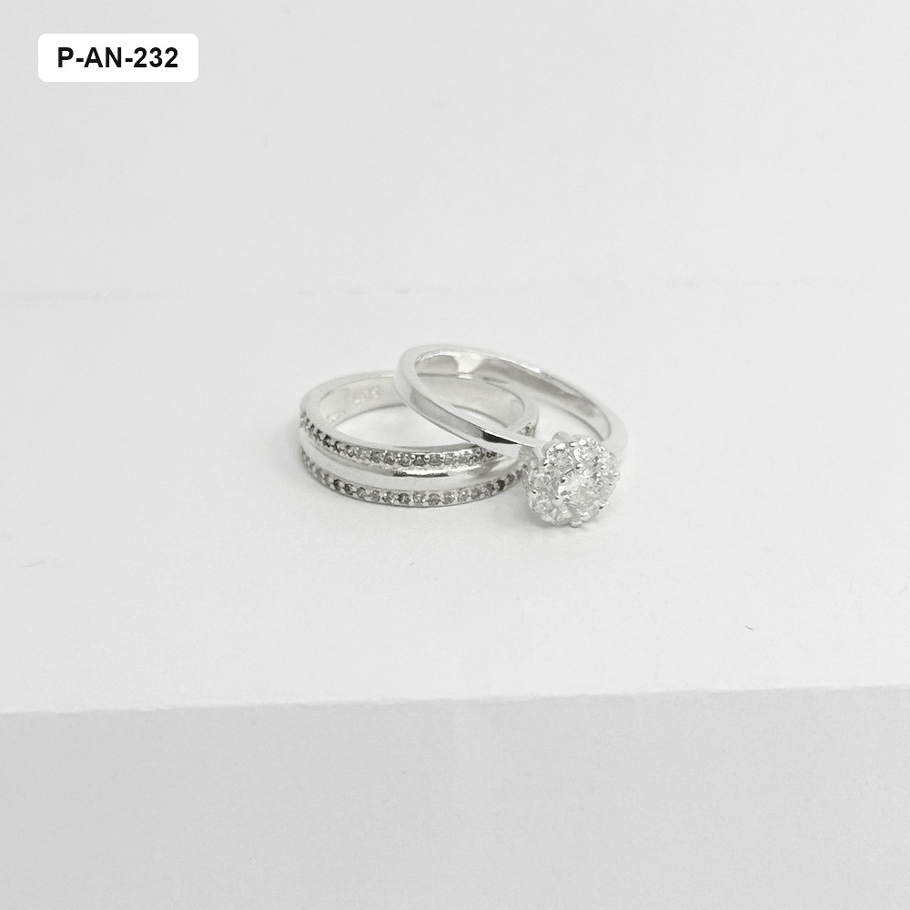 Anillo plata ley 925 pisargolla set x 2 modelo 3