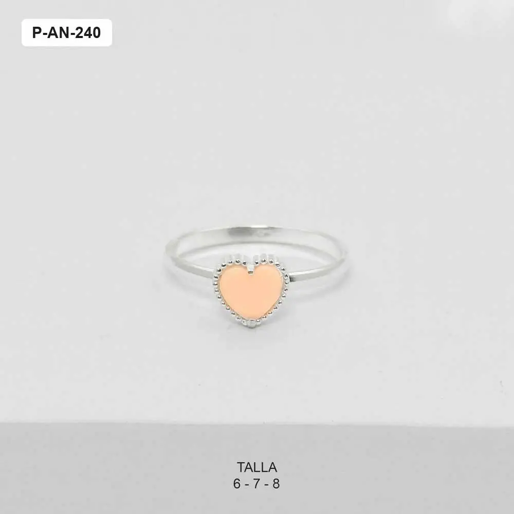 Anillo plata ley 925 van cleef corazón color surtido