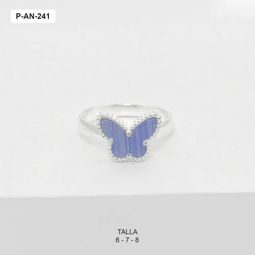 Anillo plata ley 925 van cleef mariposa color surtido