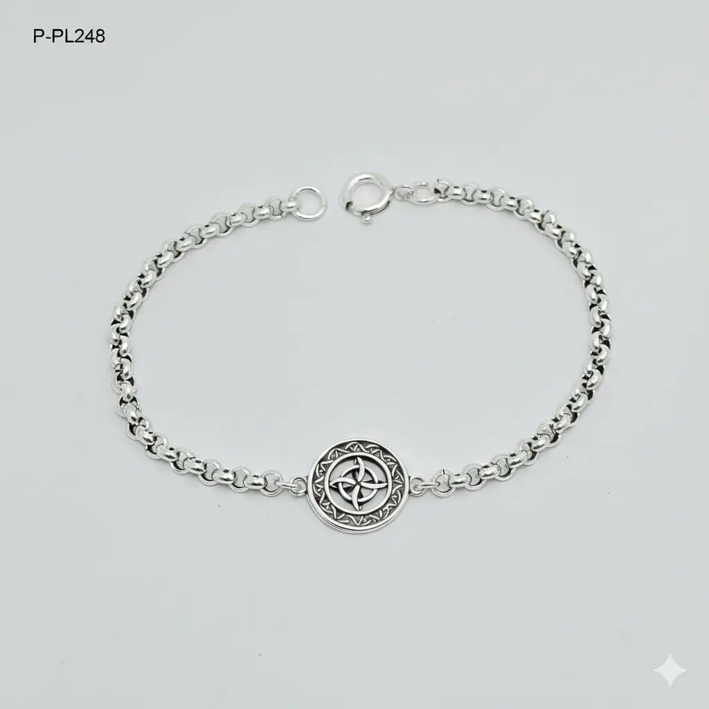 Pulsera plata ley 925 nudo de bruja