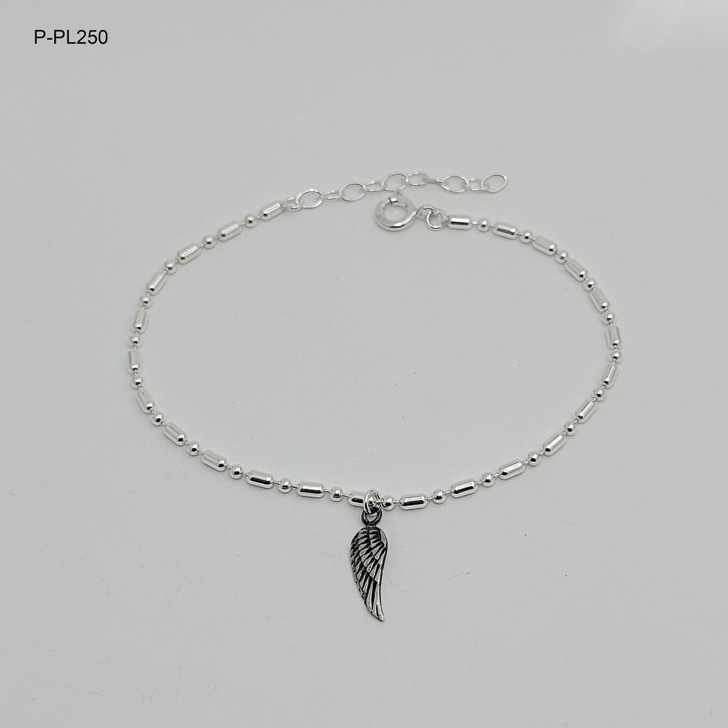 Pulsera plata ley 925 dije ala ángel