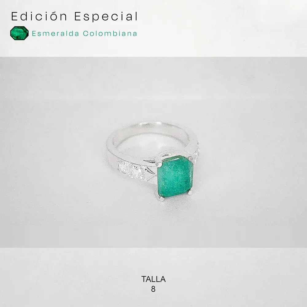 Anillo edición especial esmeralda autentica plata 925