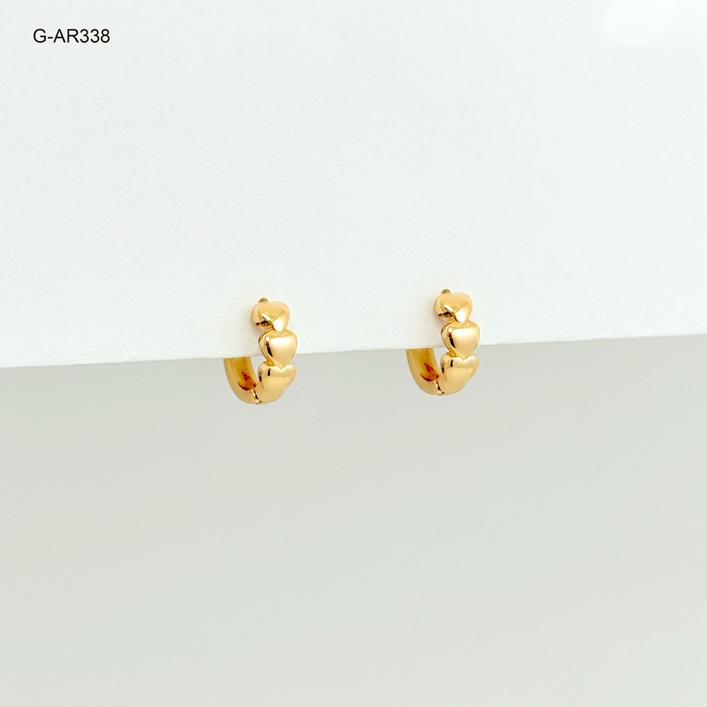 *ARGOLLA EN RODINADO GOLD ROSE HUGGIE CORAZONES