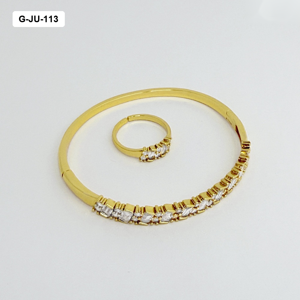 SET EN RODINADO GOLD/SILVER ANILLOS Y BRAZALETE