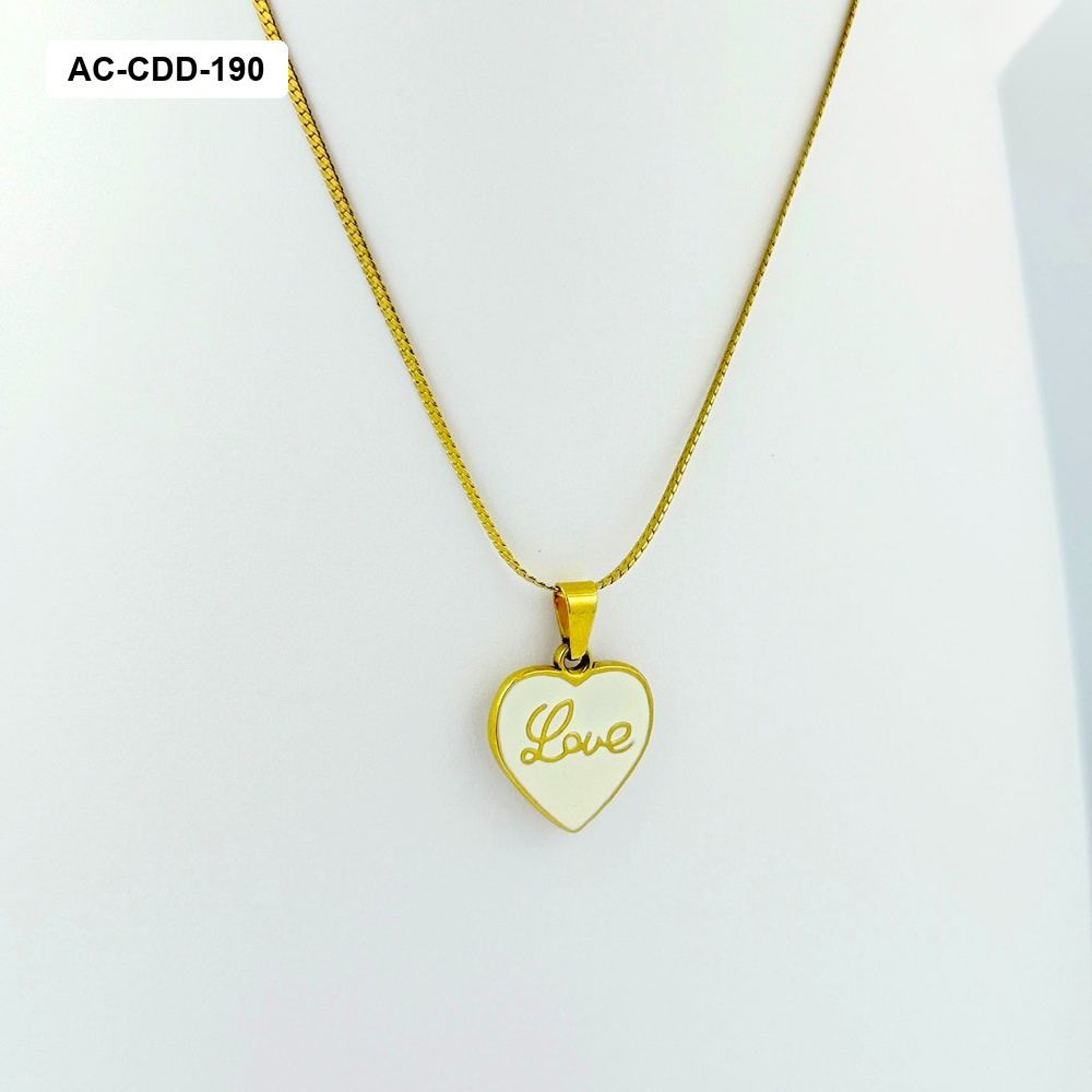 *COLLAR EN ACERO GOLD CORAZÓN ESMALTADO