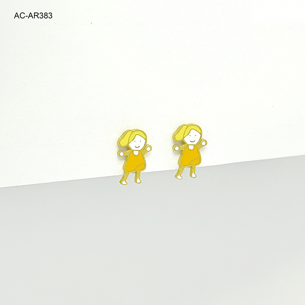 *TOPO EN ACERO GOLD NIÑA ESMALTADO