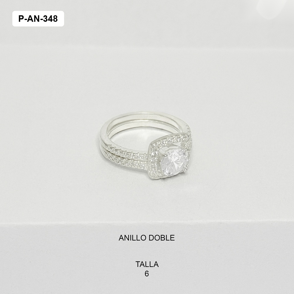 *ANILLO PLATA LEY 925 TIPO SOLITARIO DOBLE