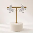 Aretes en rodinado Silver / Gold línea premium broche poste mariposas 