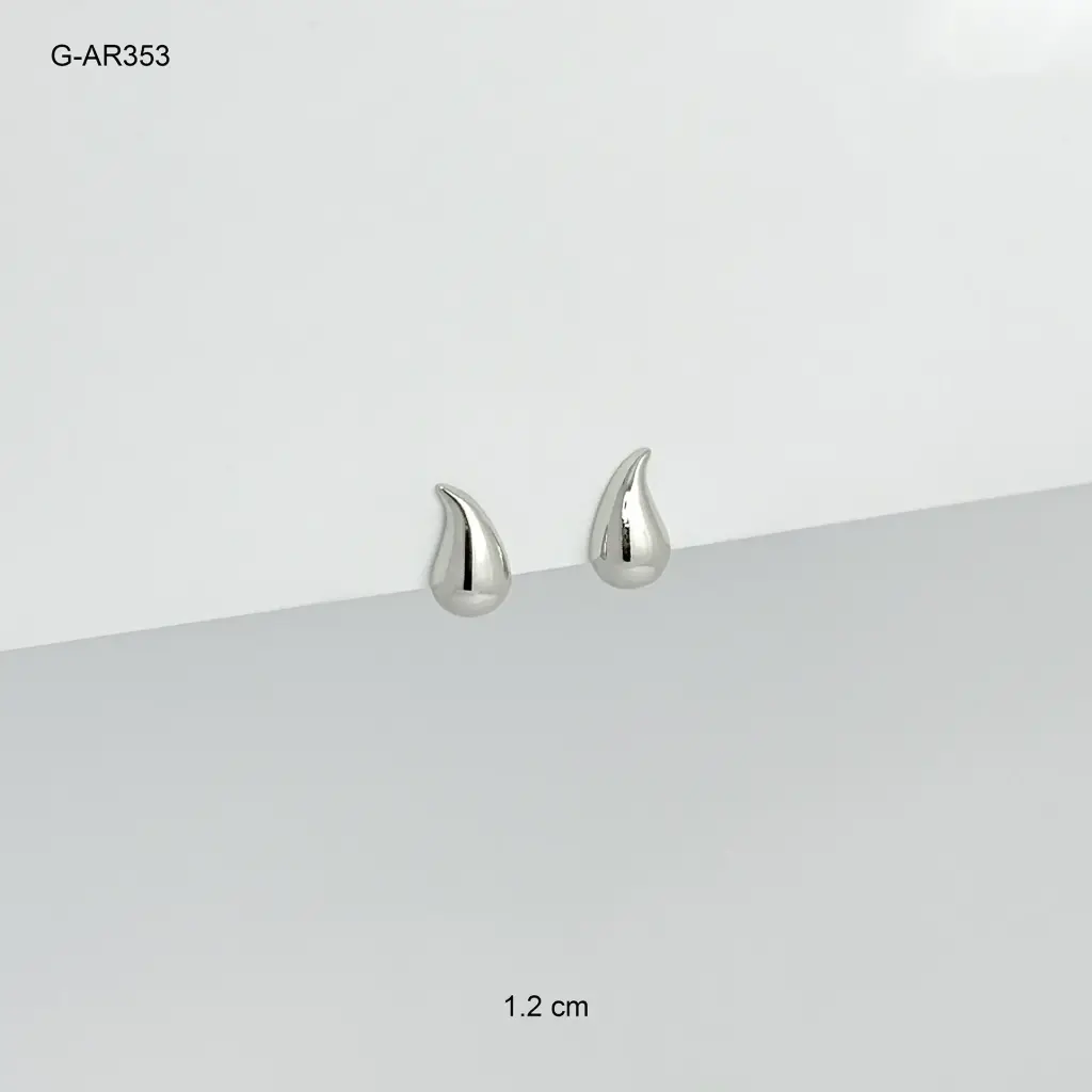 *ARETE EN RODINADO GOTA SILVER 1.2 CM