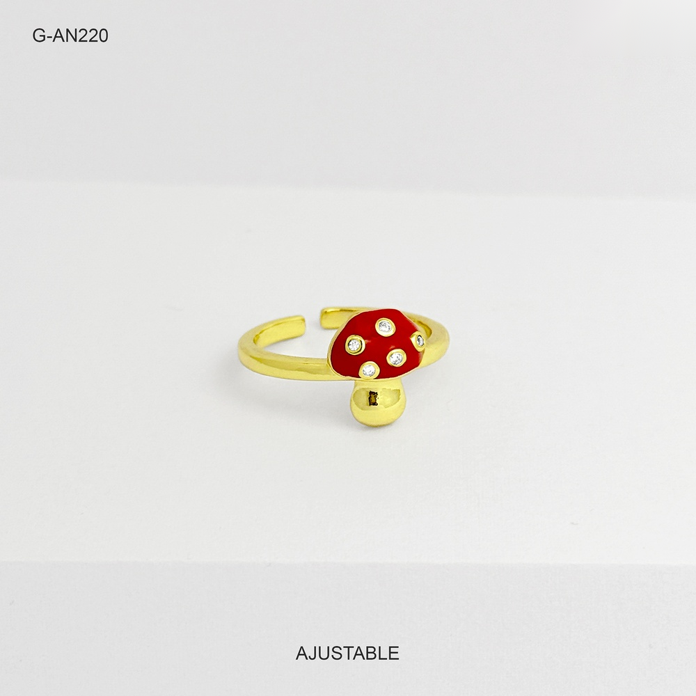 *ANILLO EN RODINADO GOLD HONGUITO ESMALTADO