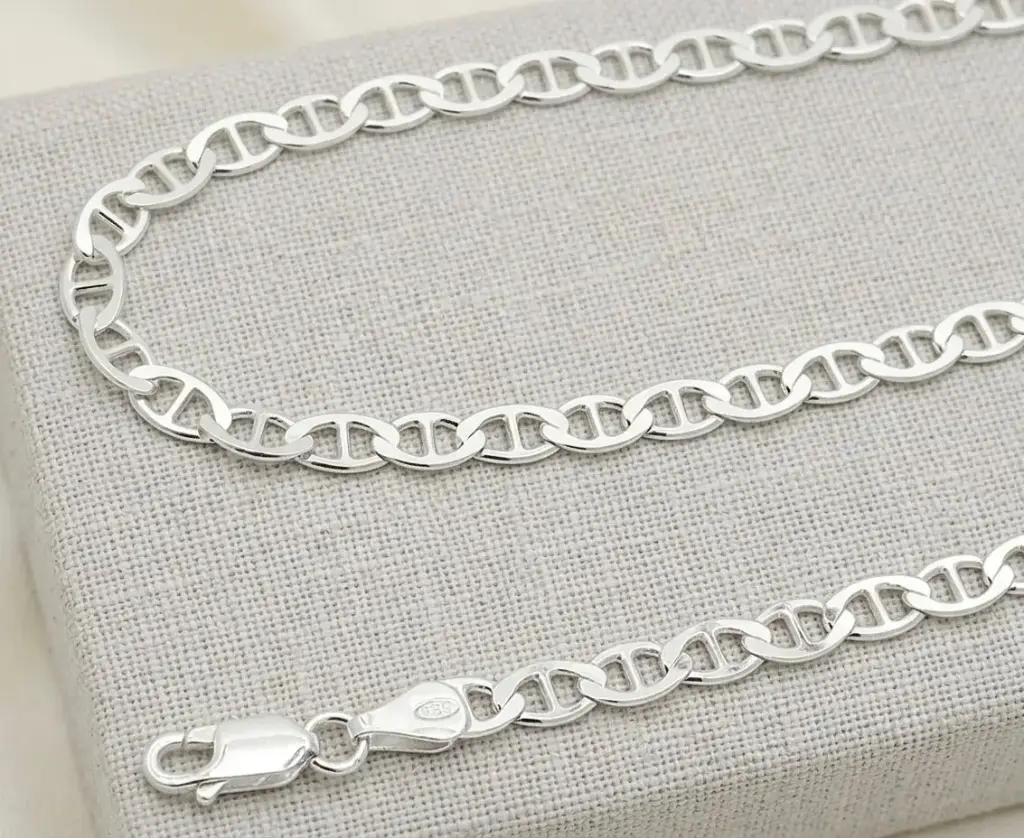 Cadena plata ley 925 tejido marinero 5mm x 60cm