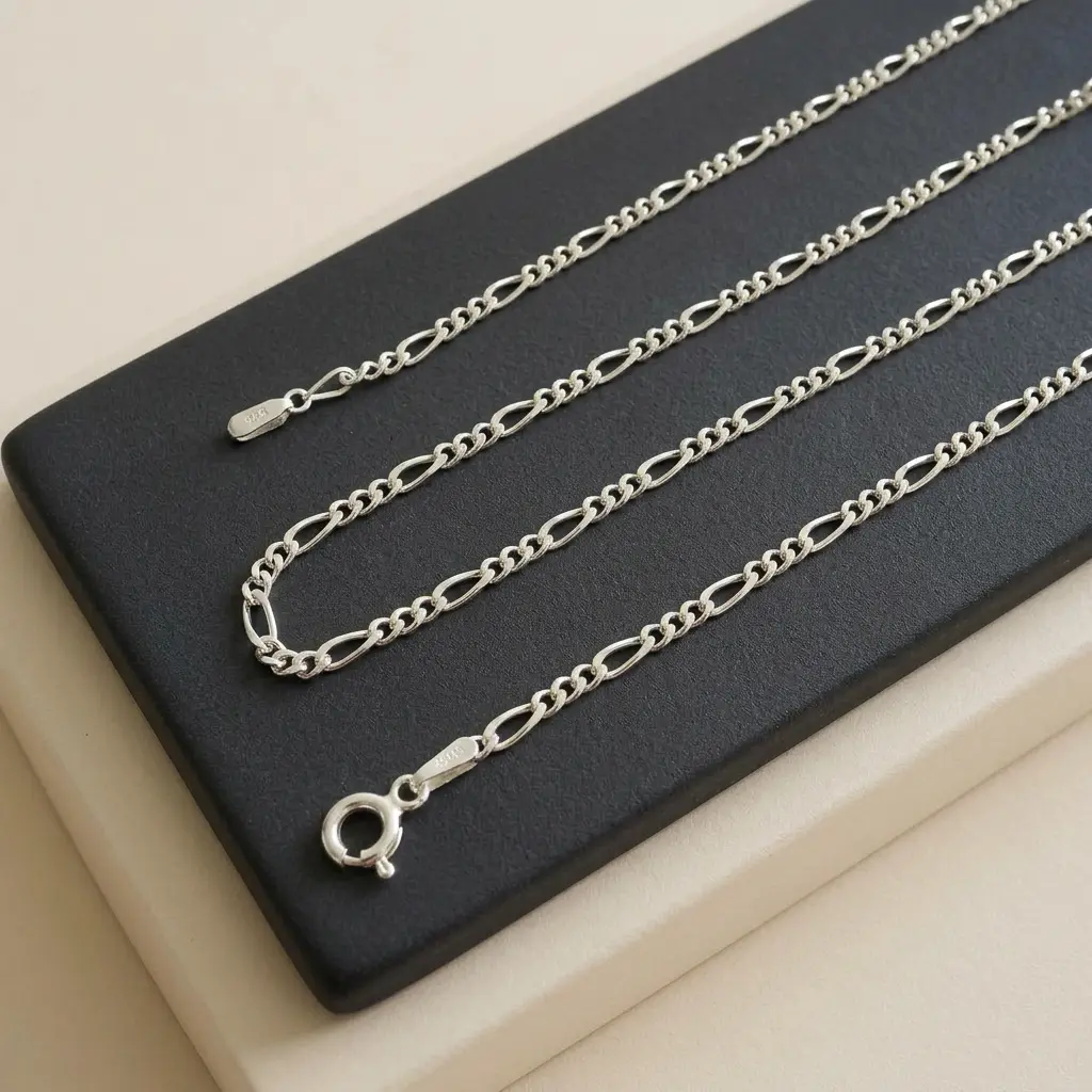 Cadena en Plata ley tejido cartier maciza 60 cm