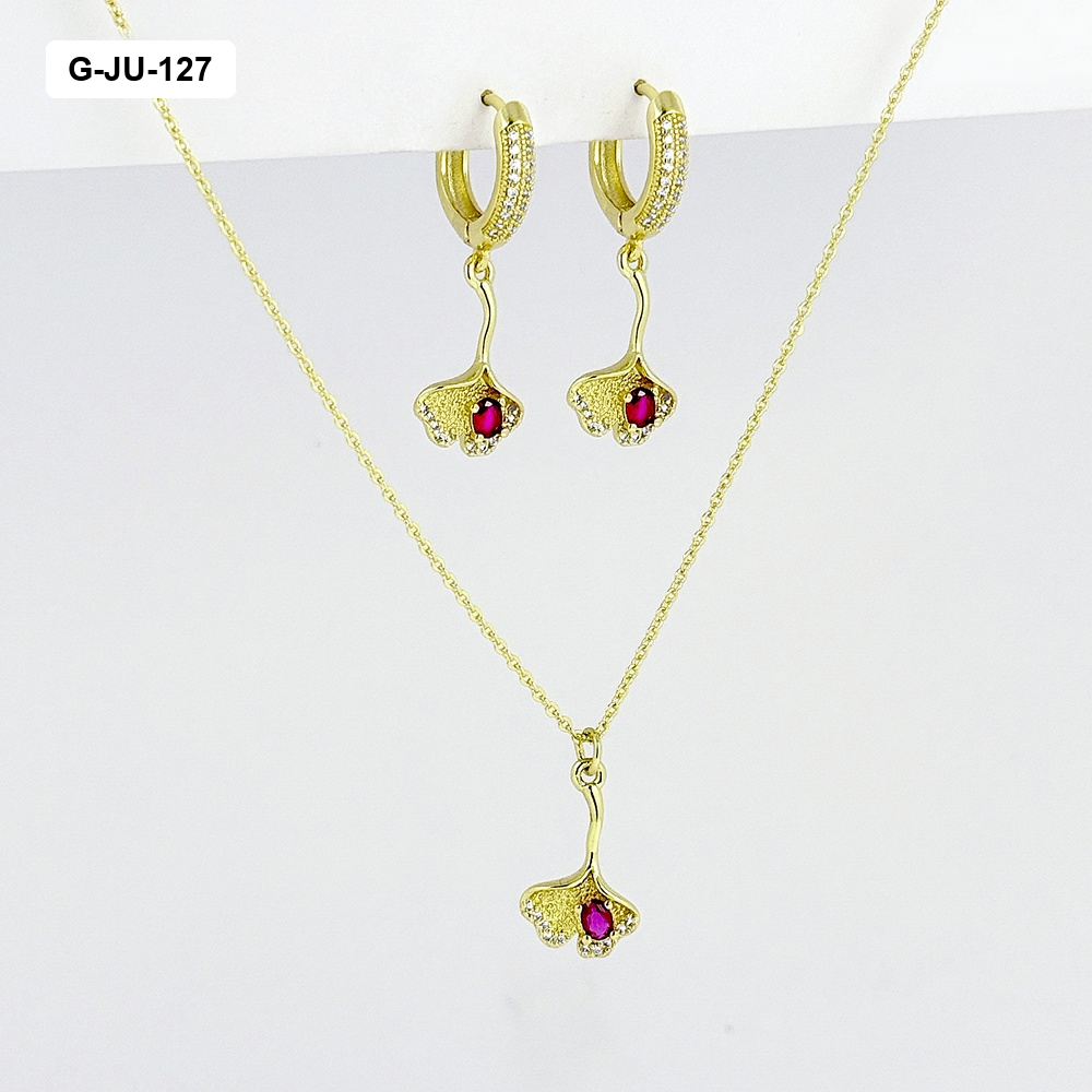 Juego en rodinado gold argolla microcirconia dije cristales diseños surtidos