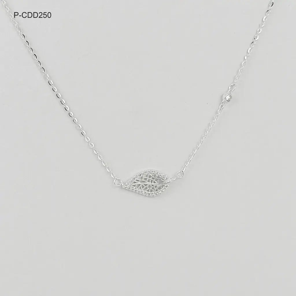 Collar en plata ley 925 dije hojita