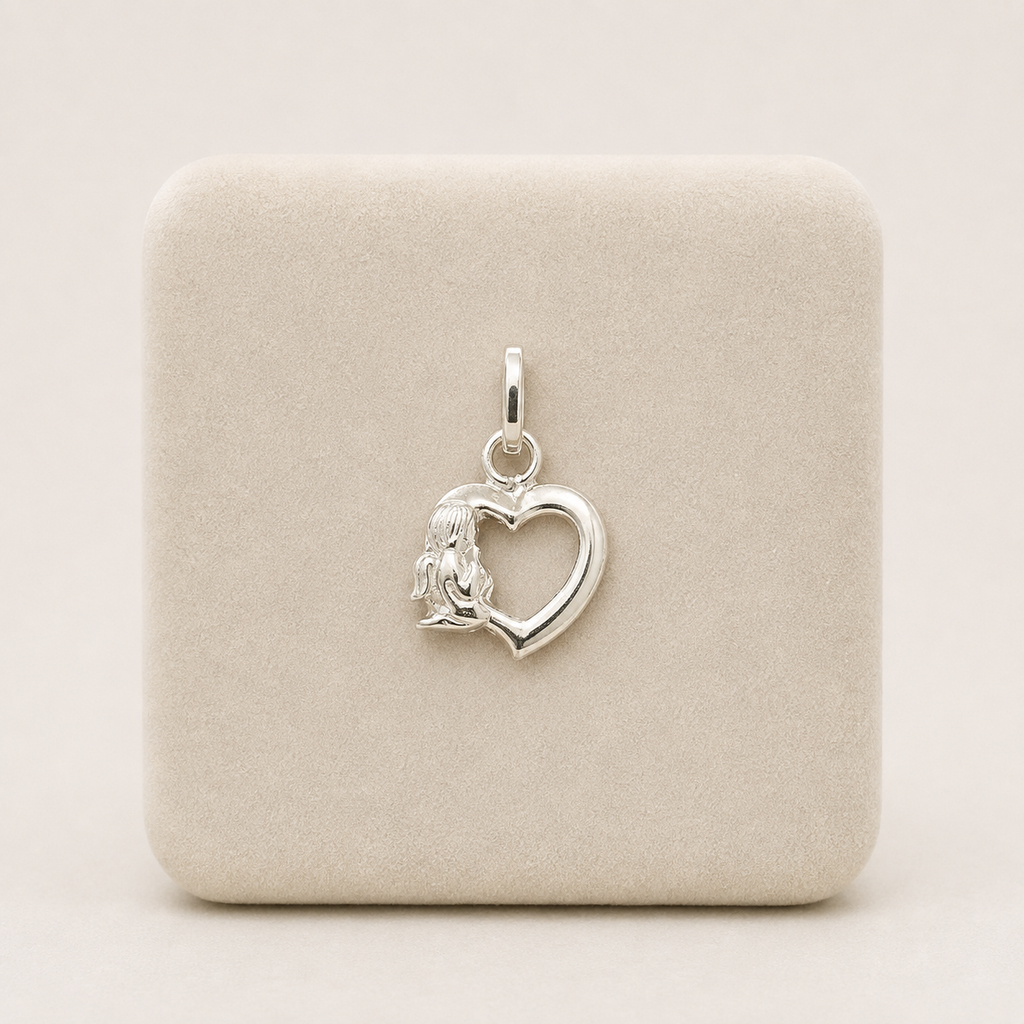 Dije plata ley 925 corazón angelito