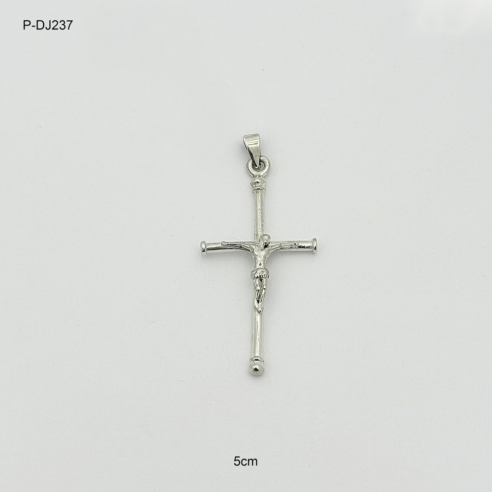 *DIJE EN PLATA LEY 925 CRUZ CRISTO 5CM