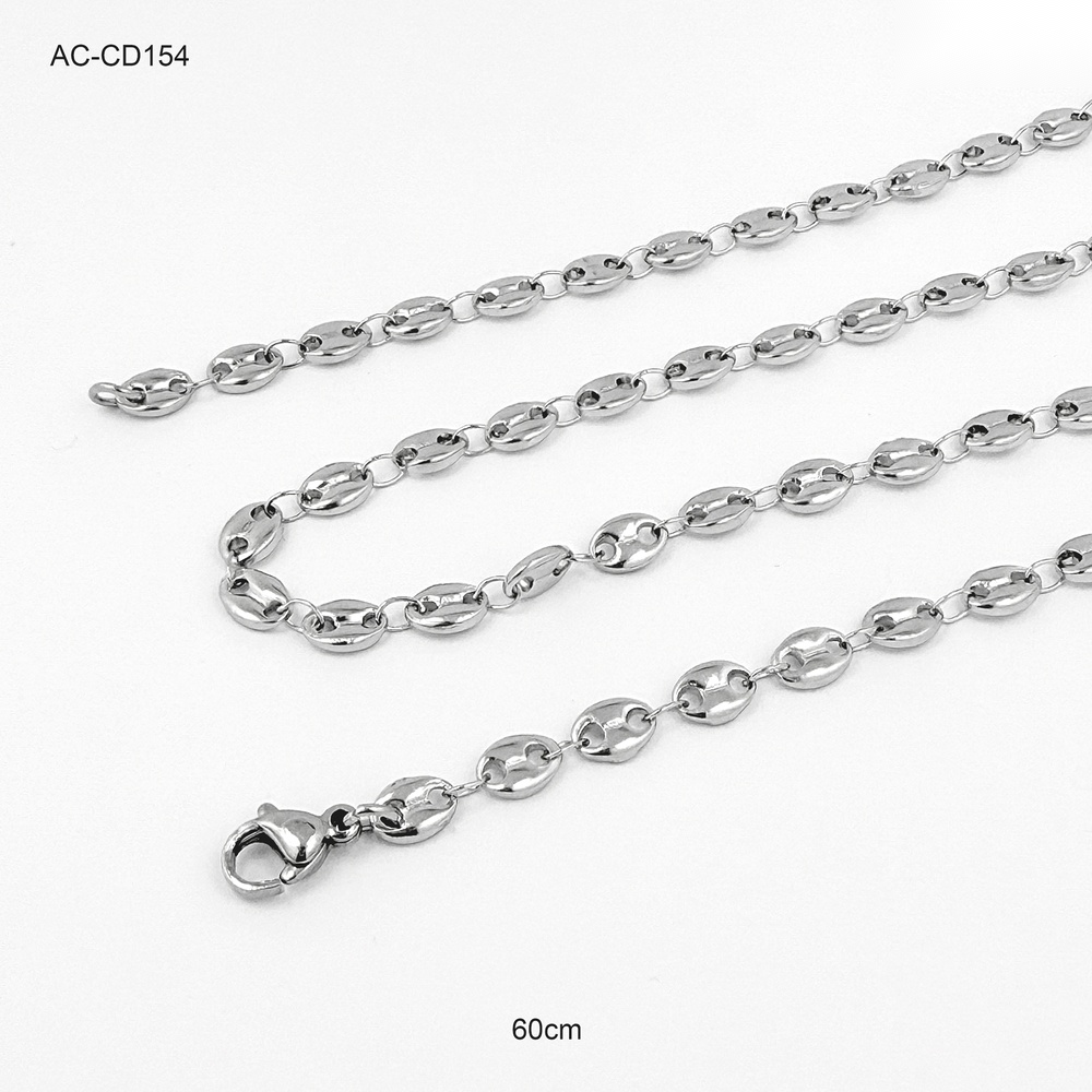 Cadena en acero silver gucci 60 cm