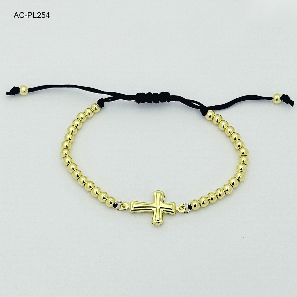 Pulsera en acero gold cordón ajustable surtida