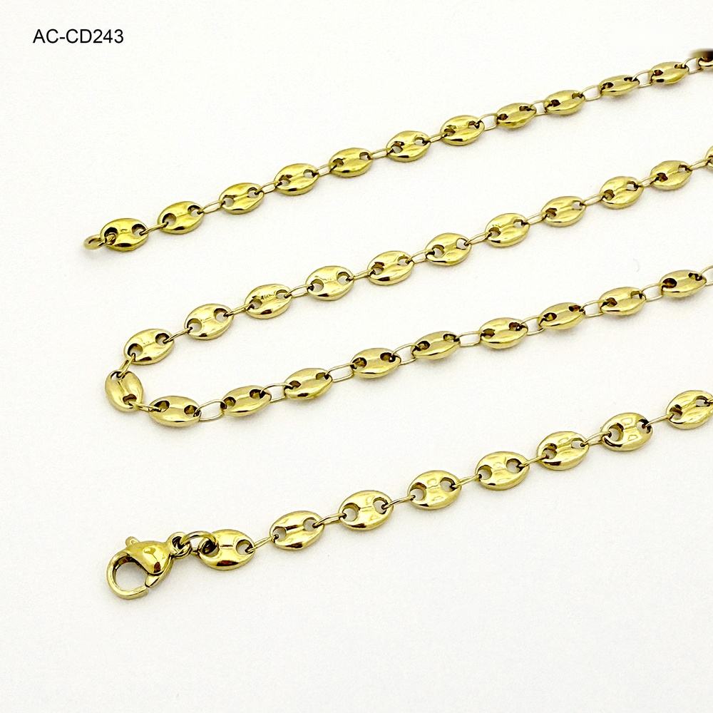 Cadena en acero gold tejido gucci 60cm