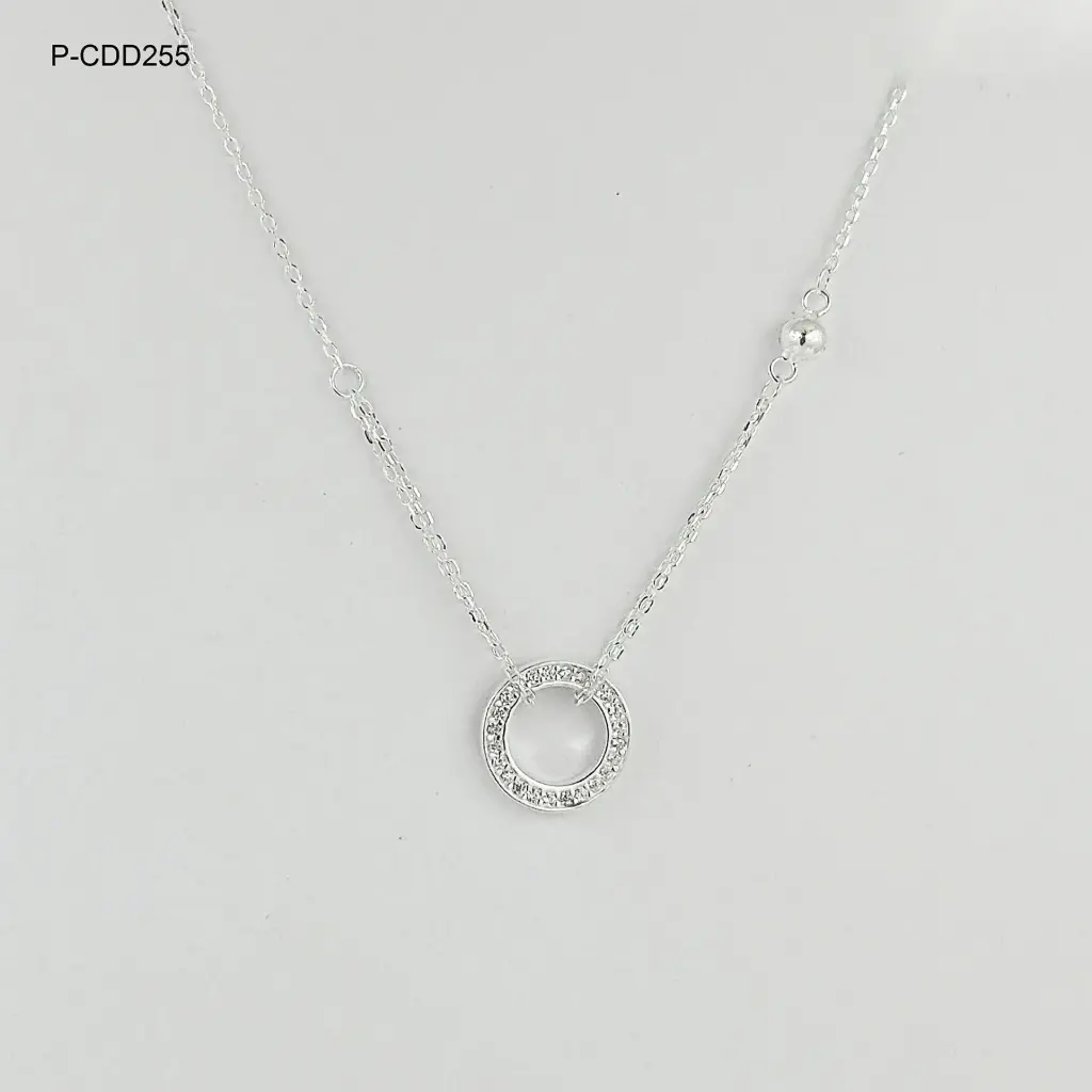 *P-CDD-255 COLLAR EN PLATA LEY 925 CÍRCULO MICROCIRCONES