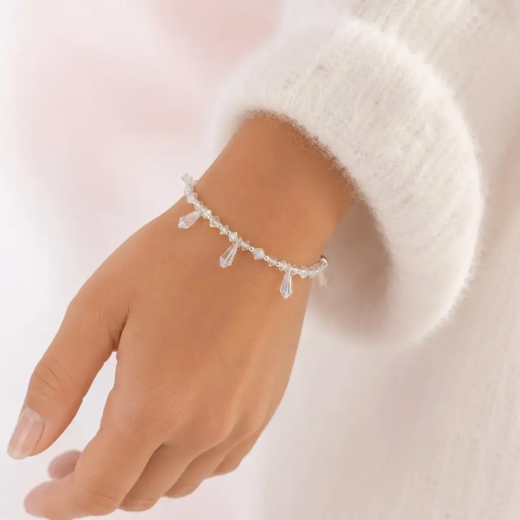 Pulsera plata ley 925 cristales blancos