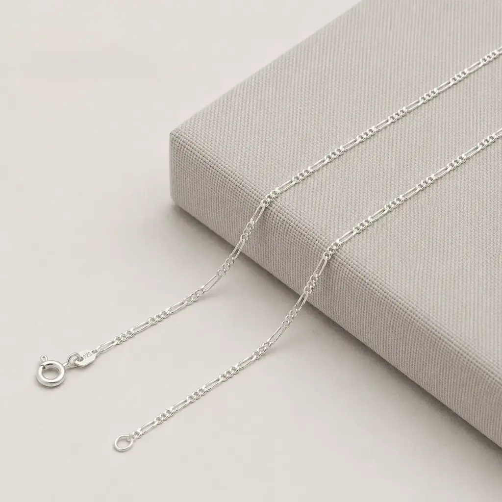 Cadena en plata ley 925 tejido cartier extra delgada 45 cm